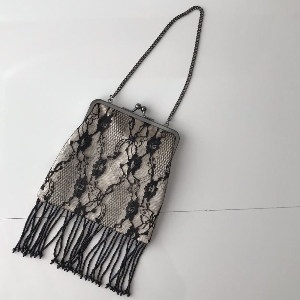 Beaded and Lace Evening Bag